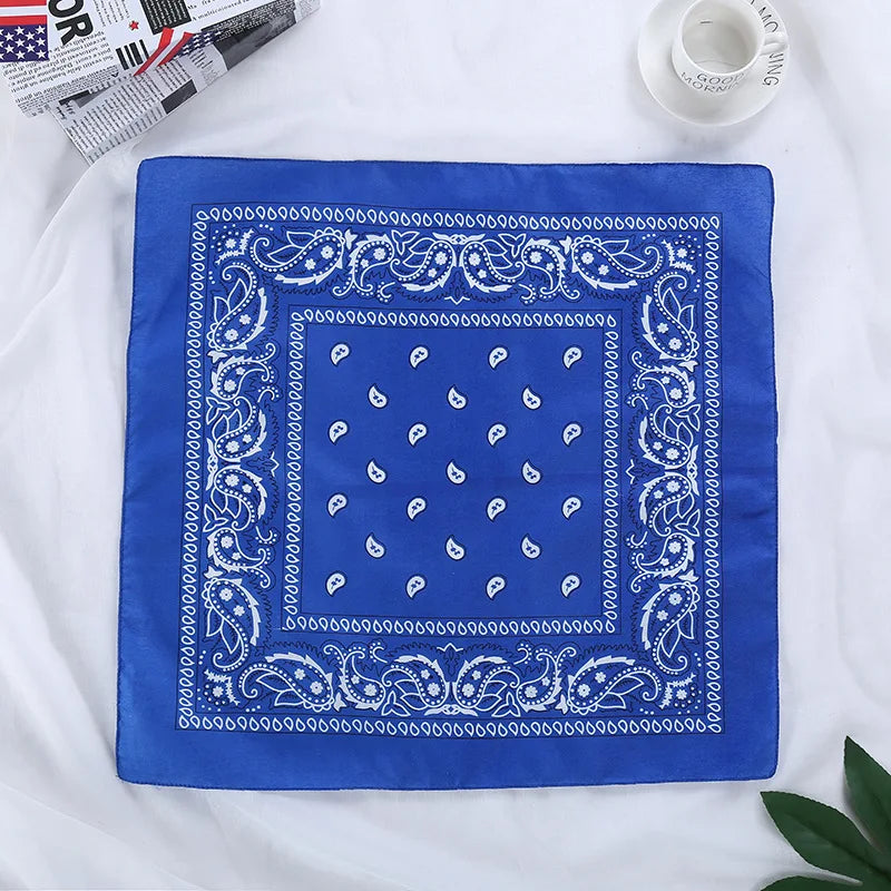 Custom Printed LOGO Outdoor Square Paisley Bandana De Algodon Cycling Magic Polyester Jamaica Bandana
