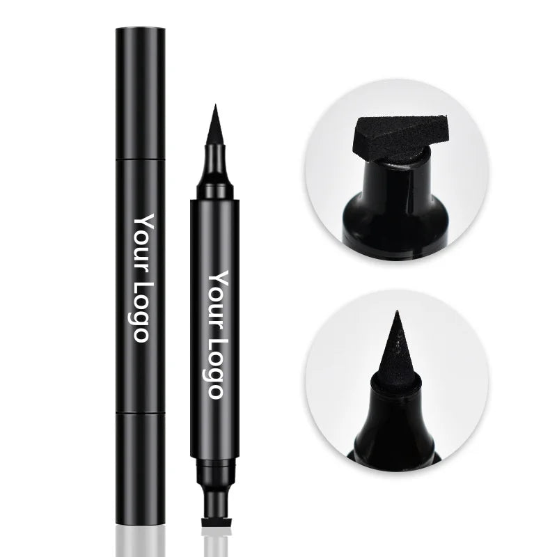 Private Logo 2 in 1 Double-headed Seal Eyeliner Pen Evenly Pigmented Long Lasting Waterproof Smudge-proof Eyeliner