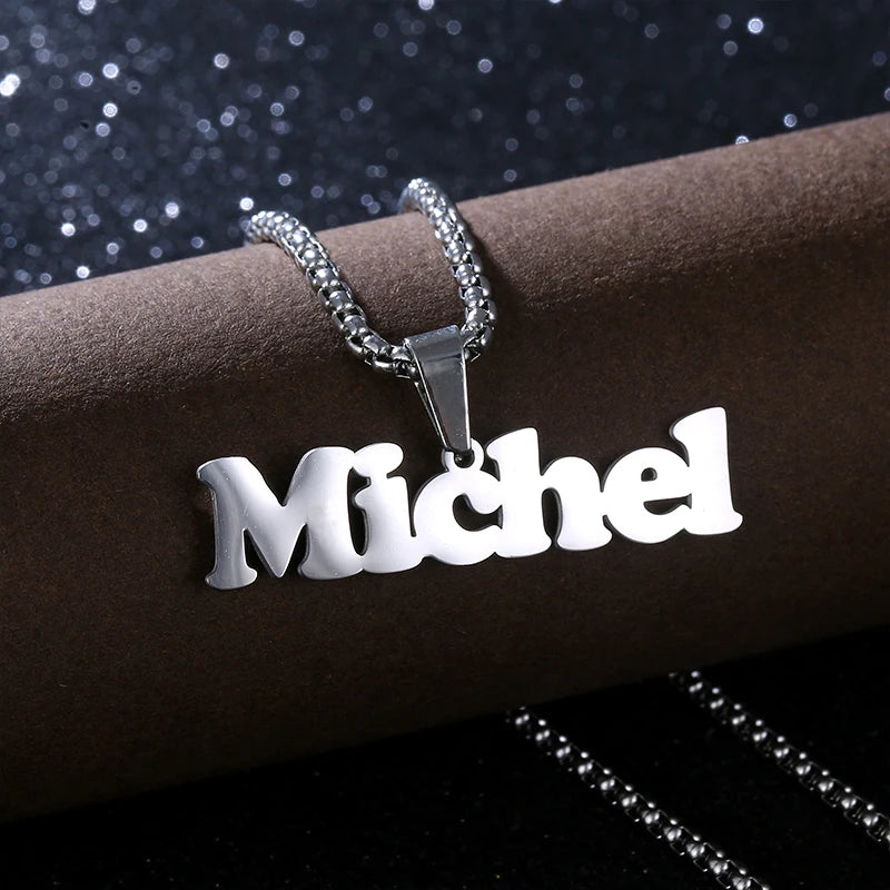 Stainless Steel Personalized Word Letter Bar Laser Cut  Palestine Vintage Map Pendant