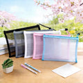 Multi-color Zipper File Pack Set - Transparent Nylon Office and School File Storage Boxes Customizable