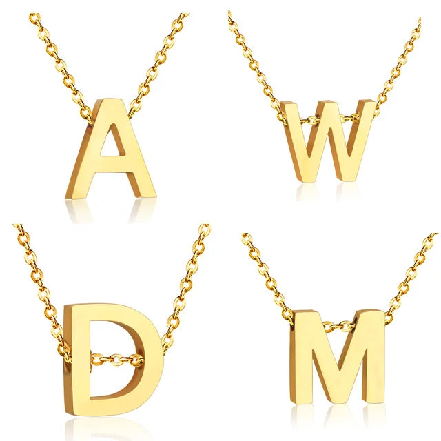 Promotion Stainless Steel 18K Gold Plated Letter Necklace Cheap Price Quality Custom Name Pendant Necklace for Women Jewelry