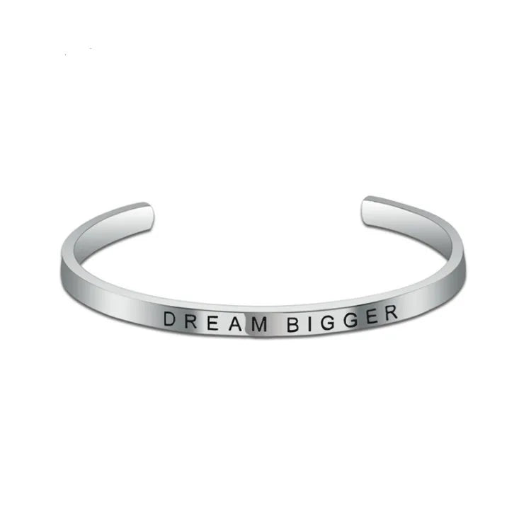 Friendship Bracelets for Women Teen Girl Personalized Birthday Cuff Bangle Mantra Quotes Custom Logo Bracelet