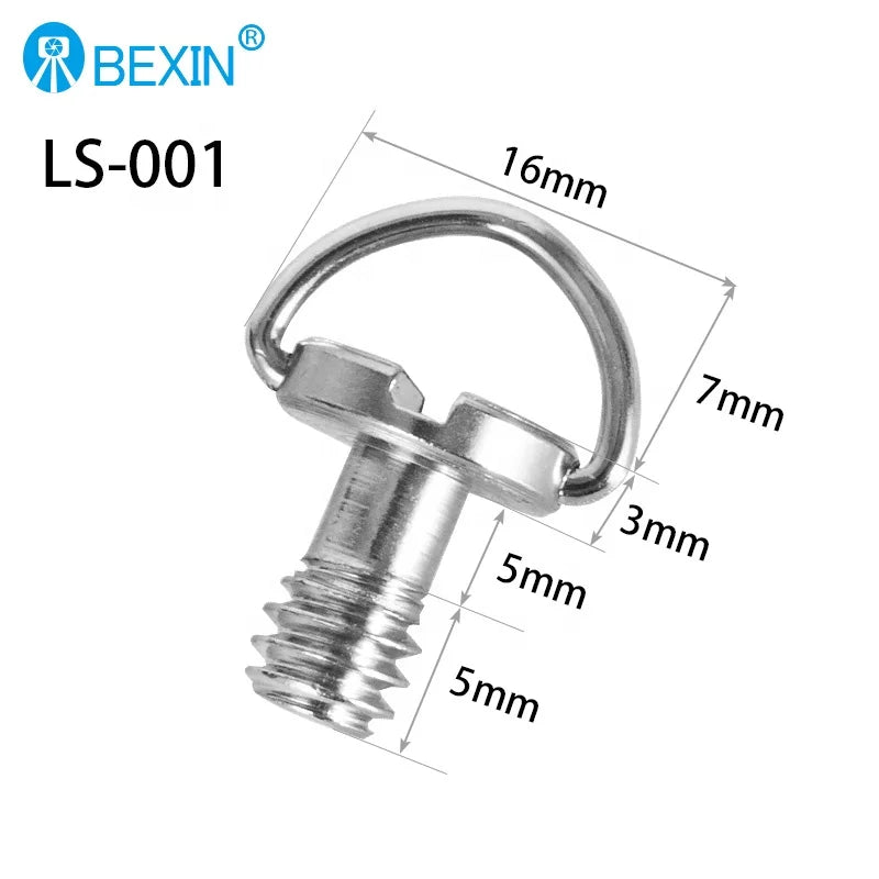 Custom Made Screw D-ring 1/4" Mounting Screw Iron d Ring Camera Mounting Quick Release Plate Screw for Camera Tripod Plate