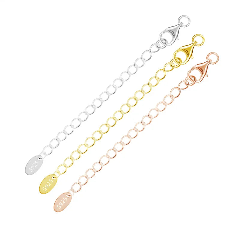 Fashion Gold Plated Bulk Chain Sterling Silver 925 Lobster Clasp Jewellery Extension Chain for Jewelry Making