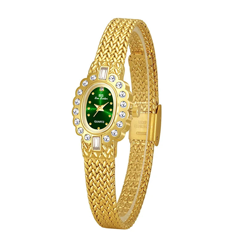 2025 Trendy Quartz Oval Sport Women's Watches Antique Business Style Stainless Steel Waterproof Luxury Diamond Casual