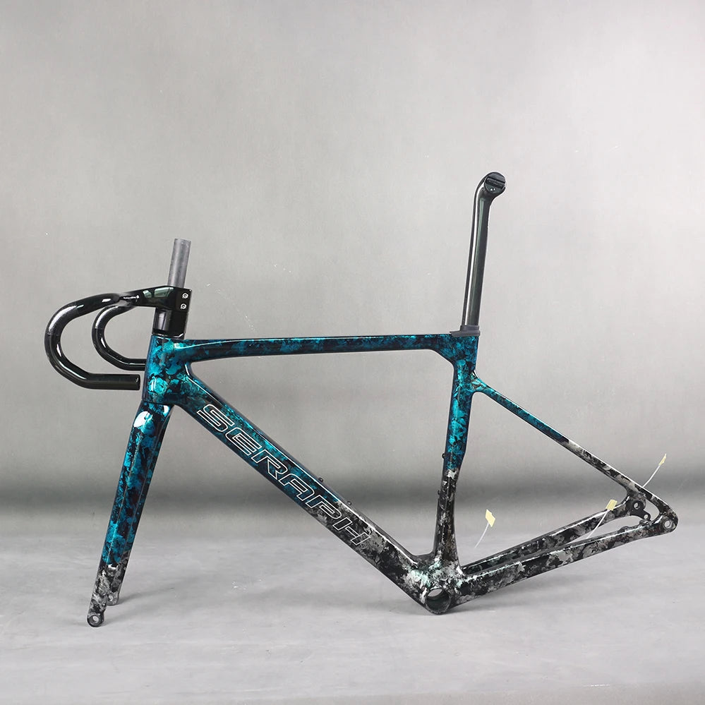 SERAPH Carbon Frame Super Light Carbon Fiber T1100 Disc Brake Road Bike Frame Full Hidden Cables Water Ripple FM025