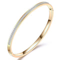 New Design 65mm Bracelets Simple CZ Crystal Jewelry Pave Stainless Steel Bracelets Bangles for Women