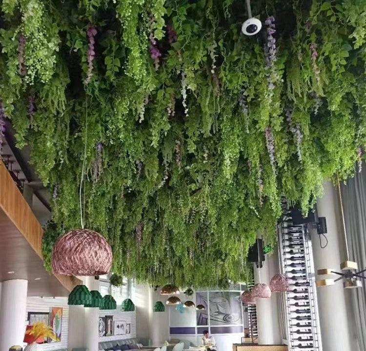 Vv351 Customized Artificial Plant Ceiling Hanging Artificial Flowers and Plants for Wedding Ceiling Coffee Shop Salon Restaurant
