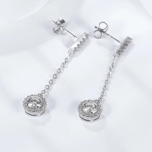 0.5/1ct Moissanite Round Shape Drop Earrings Sterling Silver Earrings 925 Silver Designs Beautiful Earring for Women