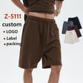 Custom Long Drawstring 85% Cotton 15% Polyester  Training Athletic Unisex 5 Inch Sports Sweat Shorts for Men