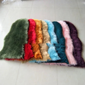 Wholesale Bedroom White Soft Fluffy Thick Long Hair Irregular Shape Faux Fur Carpet