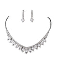 Women's Wedding Bridal Jewelry Set for Brides Bridesmaids Pearl Necklace Dangle Earrings Set for Prom Party
