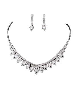 Women's Wedding Bridal Jewelry Set for Brides Bridesmaids Pearl Necklace Dangle Earrings Set for Prom Party