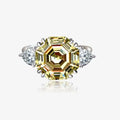 Classic Style Octagonal Solitaire Round CZ Engagement Wedding Band Ring for Gift Party Anniversary