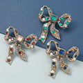 Jacho Newest Bow Crystal Brooch Women Jewelry Fashion Banquet  Pin Suit Accessories Rhinestone Safety Brooch Pin for Women Girls