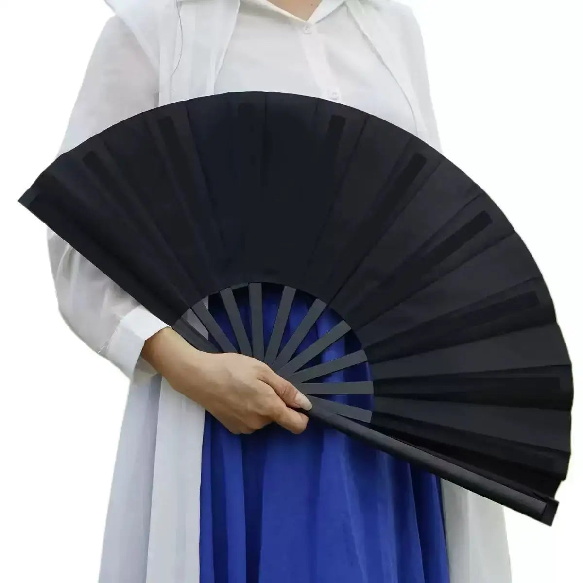 FAREA Chinese Martial Arts Kung Fu HandFan Clack Bamboo Fan Stage Performance Folding Fan Solid Color Fan Stock For Wedding