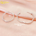 Pass Diamond Tester Women 2.0MM Gemstone VVS Moissanite Big 925 Sterling Silver Hoop Earrings