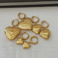 Dina Wholesale Stainless Steel 18K Gold Heart Locket Hoop Earrings Waterproof Vintage Heart Huggie Hoops Small Large Locket Gift