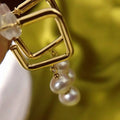 Brand New Drop Earrings 7-8 Millimeters Natural White 18K Gold Plated Freshwater Pearl Luxury AAAA Quality for Women