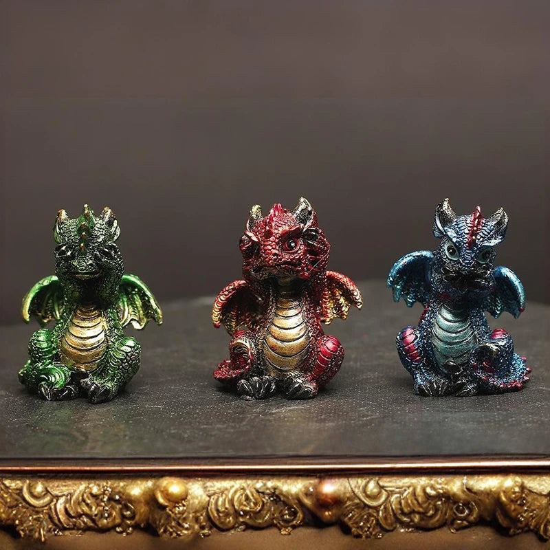 New Mini Dragon Ornament DRB019 European Style Dragon Resin Handicrafts Desktop Decorations