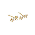 Elegant 925 Silver Stud Earrings Zircon Paved Gold Plated Sterling Silver Stud Earrings for Women