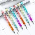 Press Metal Wholesale Pen Gradual Change Color Aluminum Rod Press Maggi Pen Printing logo Touch Screen Metal Ballpoint Pen