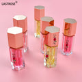 Unique Rose Gold Cover Clear Tubes Changing Lip Oil Moisturizing Flavouring Fruit Clear Vegan Lip Oil
