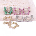 EC1643 New Chic Rainbow 18k Gold Plated Diamond Zircon CZ Micro Star Charm Huggie Earring