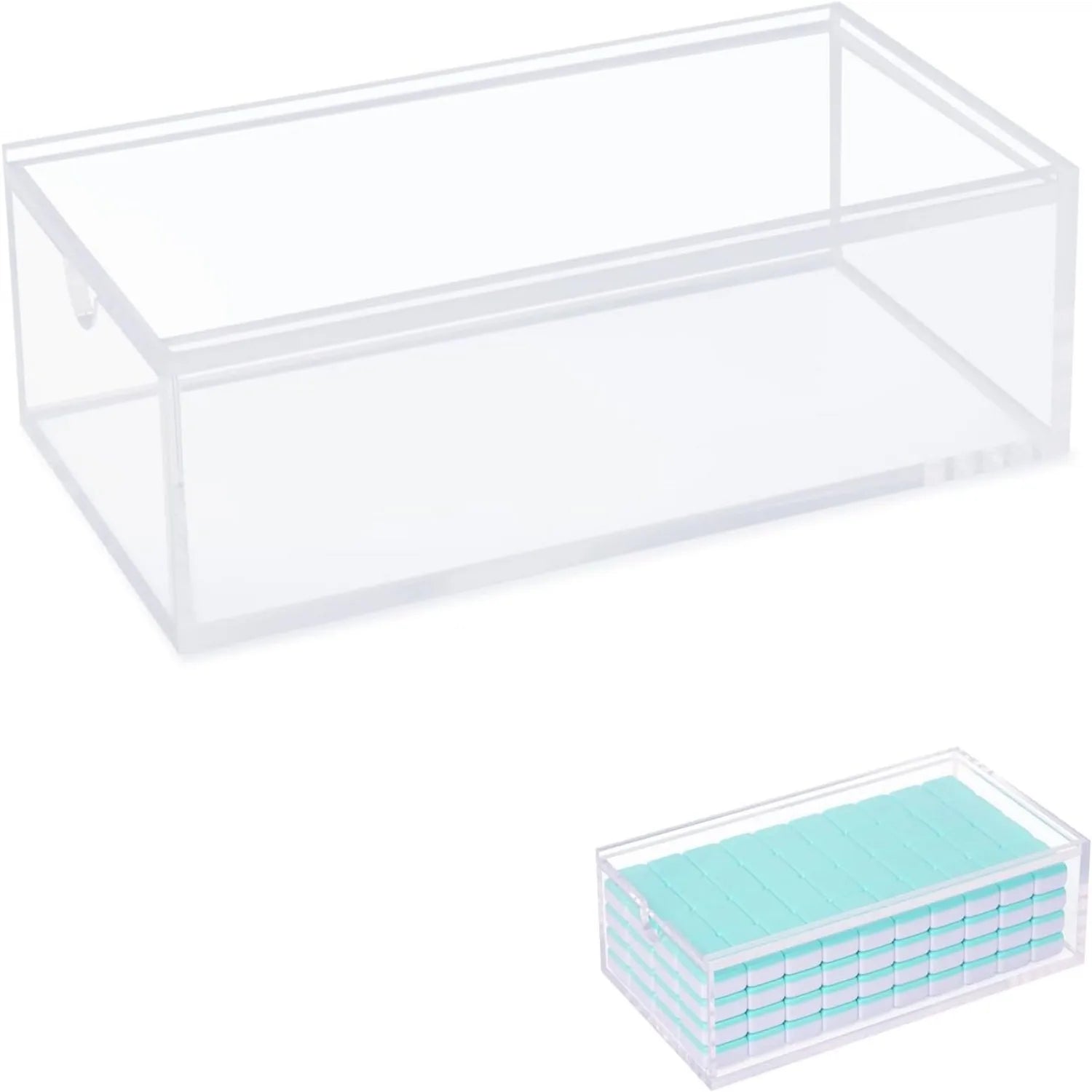 Acrylic 160 Standard Size American Mahjong Card Storage Box Transparent 1.2 Inch Modern Eco-Friendly Mahjong Box