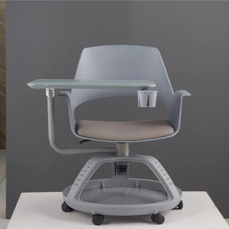 Comfortable Modern Plastic Folding Interactive School Student Study Chair with Writing Armrest Tablet Pad