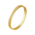 Wholesale 18K Gold Plated Stainless Steel Jewelry Double Row Pyramid Spike Bangle for Women Punk Accessories Bracelet B232368