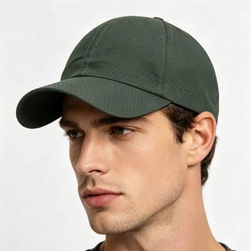 Custom logo Quick Dry Hat Perforated Cycling Sports Mesh Baseball Cap for Men Women