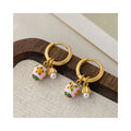 High Quality Vintage Enamel Butterfly Flower Heart Drop Earrings for Women Trendy Natural Stone Jewelry MegaBDM