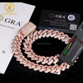 Factory Hip Hop Thick 3row 15mm VVS Moissanite Diamond Cuban Link Chain Men OEM 925 Silver Iced Out Cuban Bracelet Necklace