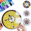 Mosaic Lemon Yellow Wall Clock DIY Silent Clock Kits for Bedroom Decor Arts and Crafts Supplies for Kid