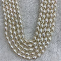 Wholesale Natural Fresh Water Rice Shaped Pearls Strand 3A-4A 3-10mm White Color Drop Pearl String