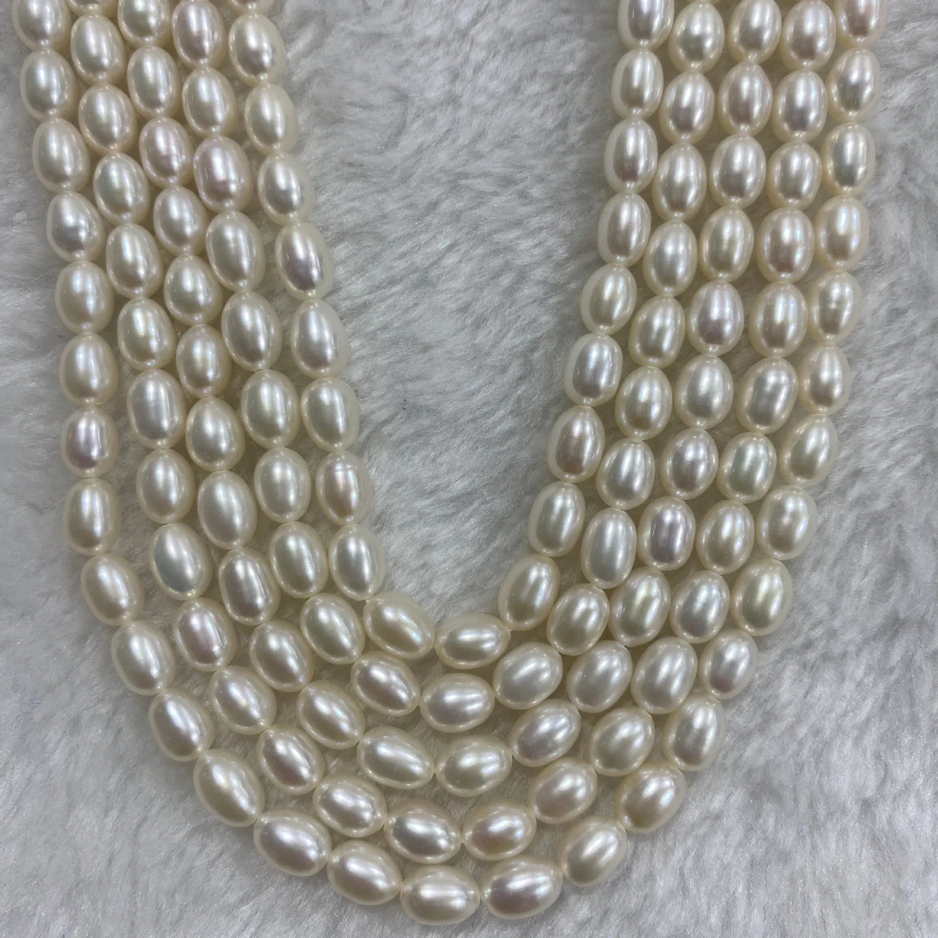 Wholesale Natural Fresh Water Rice Shaped Pearls Strand 3A-4A 3-10mm White Color Drop Pearl String