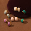 Fine Stainless Steel Jewelry Earrings Colored Enamel Pvd Plated Non Tarnish Waterproof Dripping Oil CC Earrings Jewelry