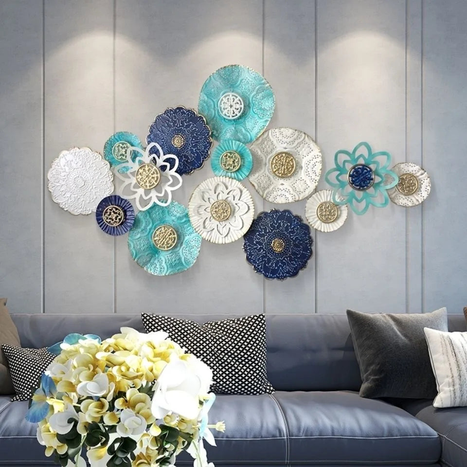 133*77cm Light Luxury Wall Decoration Wall Hanging Household Stereo Living Room TV Background Wall Iron Art Metal Pendant