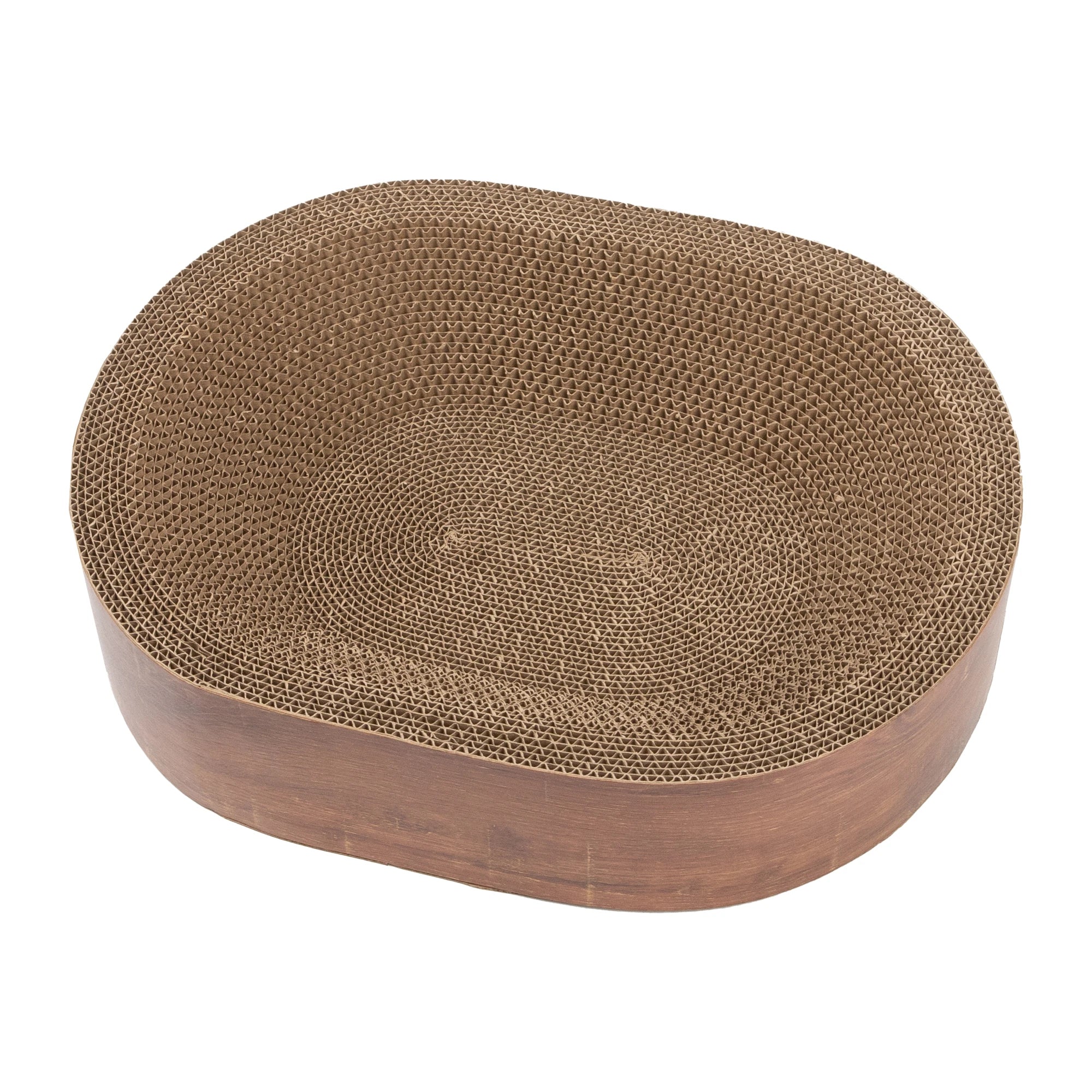 Oval Shape Cat Scratcher Bed Made From Durable Paper and Corrugated Paper Material Carton Customized Toys for Cats Pets Cats