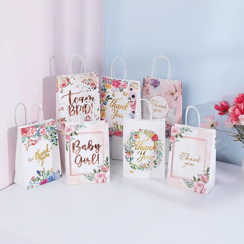 Baby Girl Paper Gift Bags Candy Boxes Kids 1st Little Mermaid Theme Birthday Party Decoration Girl Baby Shower Supplies