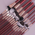For Professional Red Makeup Brush Set 25-Piece Synthetic Hair Goat/Pony Hair Eco-Friendly Wooden Handle Skin-Friendly Custom