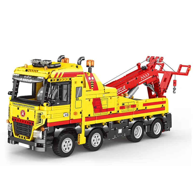 Reobrix 22012 High-Difficulty Assembly Educational Toy Power Engineering Wrecker Remote Control Building Block Plastic Game