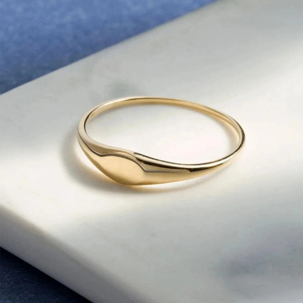Custom Silver Jewelry Signet 925 Sterling Silver 18K Gold Plated Band Rings Jewelry for Women Accessories Rings