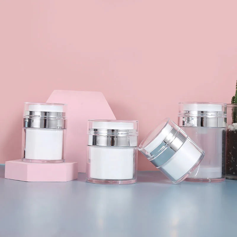Airless Pump Jar Empty Refillable Cosmetic Air Pump Lotion Cream Dispenser Portable Travel Size Container Jars Bottle