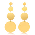 Elegant 18K Gold Plated Round Tags Dangle Earrings Multi Stainless Steel Waterproof Trendy Long Tassel Round Earrings Women