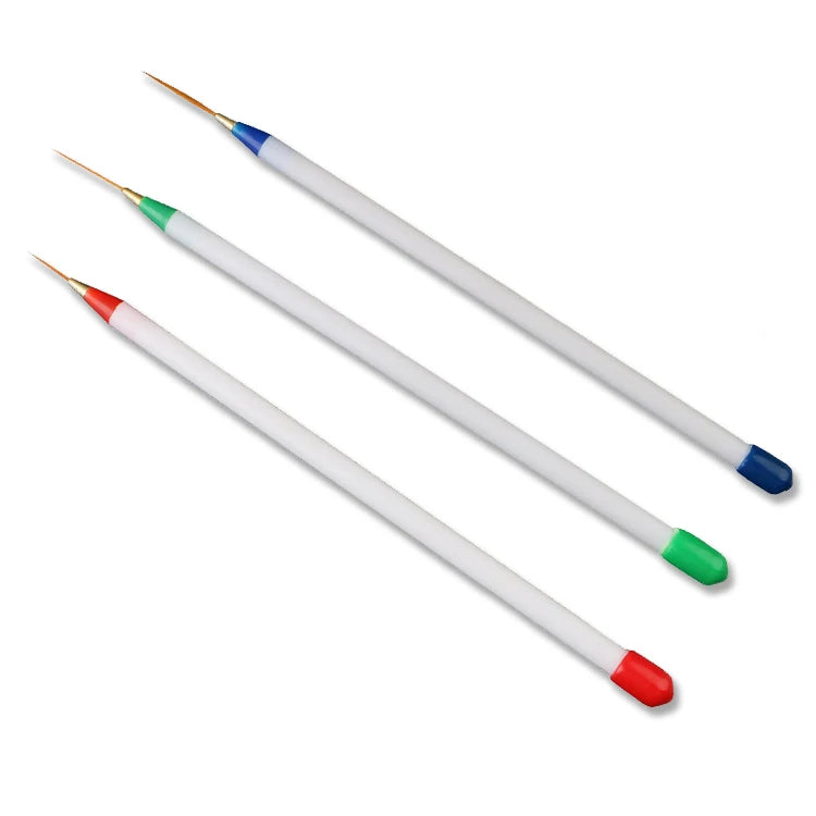 3pcs/set White Nail Art Liner Painting Flower Acrylic Uv Gel Polish Brushes Drawing Professional Design Manicure Tool