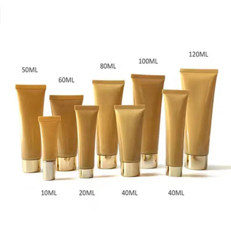 100g Pearlescent gold bright face cosmetics tube packaging gold squeeze bottle extrusion lotion tube face cleanser tubes