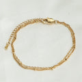 Delicate Double Chain Layer Bracelet for Women 18K Gold Plated Stainless Steel Jewelry