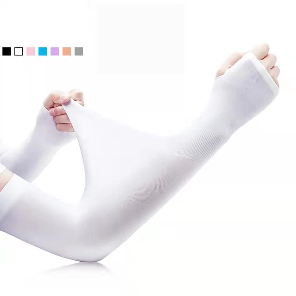 Hot Sale High Elastic Cool  Sun Protection Arm Ice Silk Sunscreen Sleeve